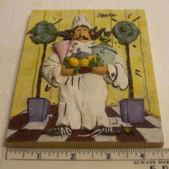 Joanna 4 set of 3D Resin Wall Plaques Each Chef Themed - Picture 9 of 10